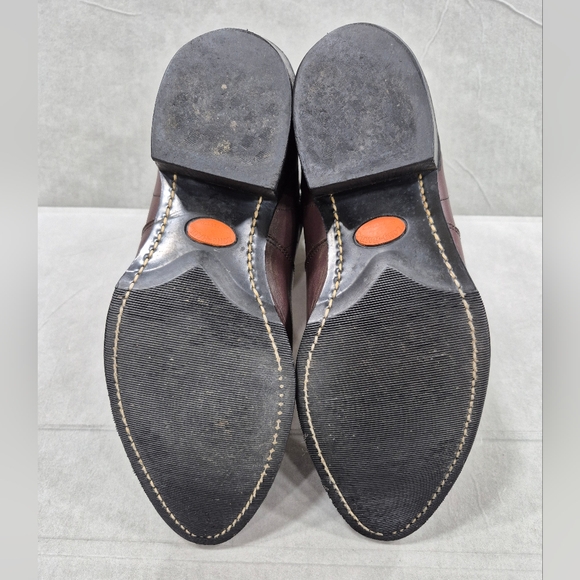 Long Haul western boots men's 9.5W burgundy-ish brown leather side zip point toe - Picture 10 of 15